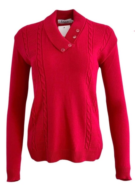 Emma Red Four Button Jumper